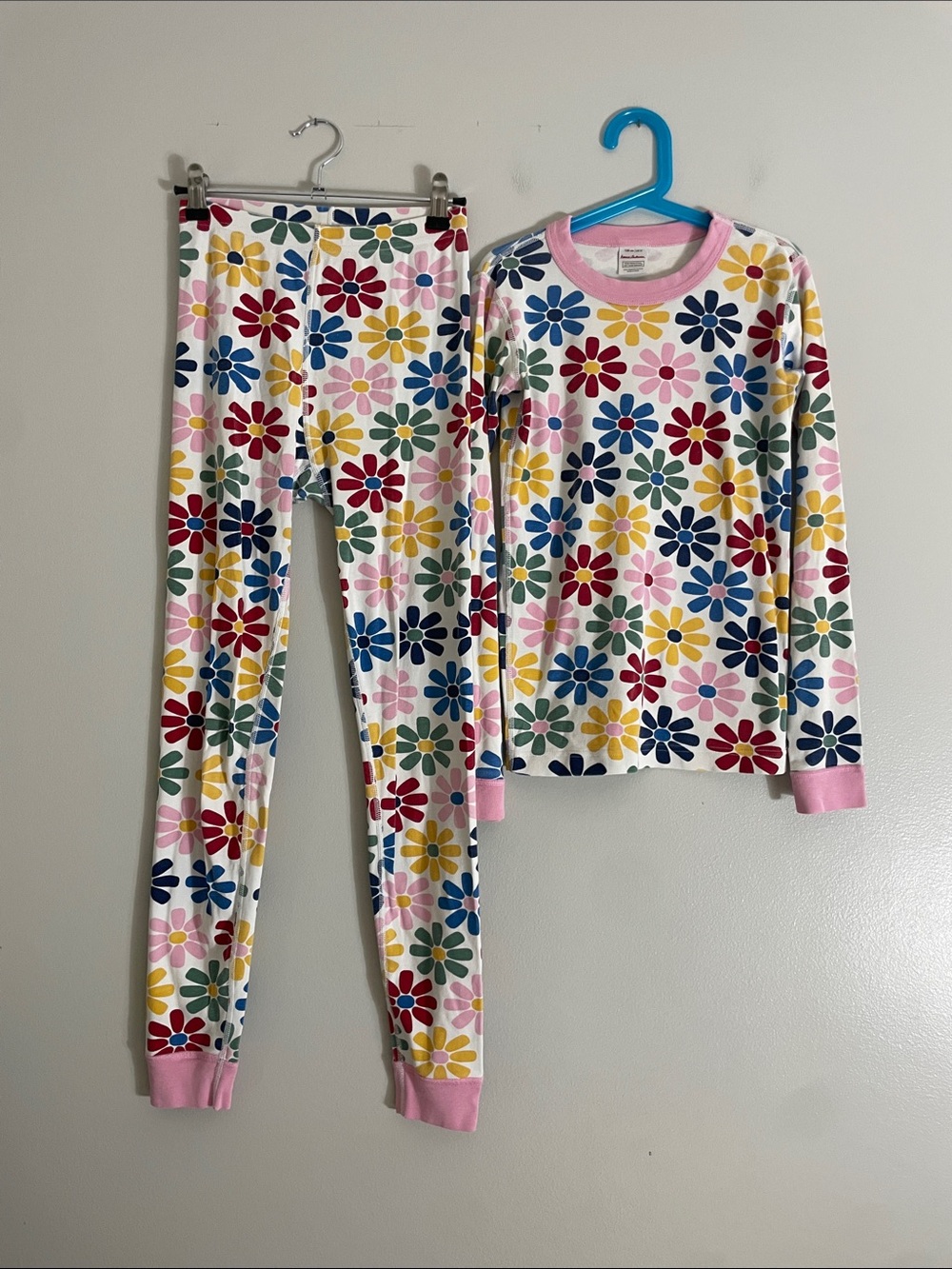 Hanna Andersson Pajama Set Organic Cotton Daisy Floral Size 12 Sleepwear